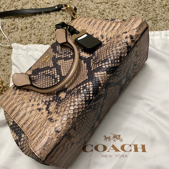 Coach Phython-Embossed Satchel - Picture 4 of 7